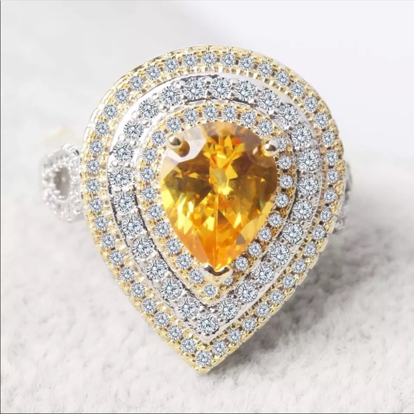 Elegant Heart 925 Sterling Silver Diamond Ring New - Picture 5 of 7